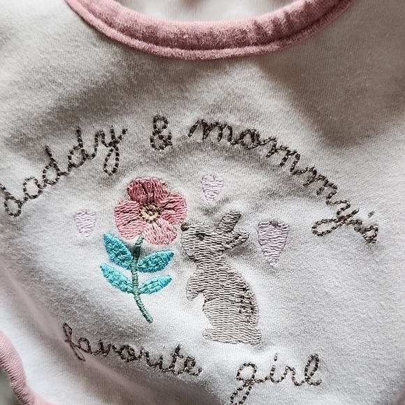 Carter's Pink and Gray Baby Bib Set - Picture 5 of 6